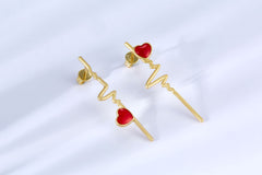 Heartbeat Enamel Drop Earrings