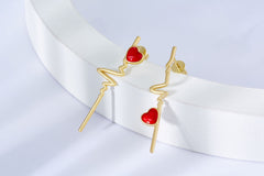 Heartbeat Enamel Drop Earrings