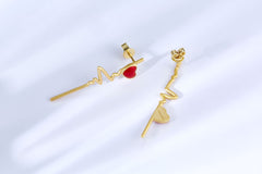 Heartbeat Enamel Drop Earrings