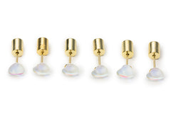 Transparent Heart Studs Pack-Nap Earrings