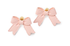 Pinky Bow Studs - Pink Studs for Women