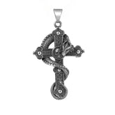 Halloween Dragon Skull Cross Titanium steel Pendant for Men