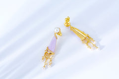 Wind Chimes Pearl Enamel Drop Earrings