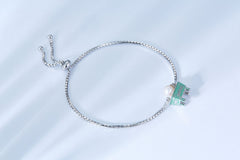Quadripod Ding Pearl Enamel Silver Bracelet