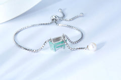 Quadripod Ding Pearl Enamel Silver Bracelet