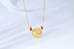 Fortunate Cow Pendant Enamel Necklace
