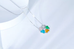 Colourful Enamel Clover Necklace