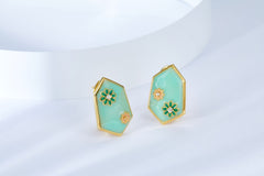 Dasiy Flower Hexagon Enamel Studs