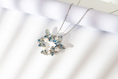 Enamel Butterflies Pearl Brooch Dual Use Necklace