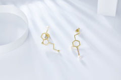 Molecule Structure Pearl Stud Earrings