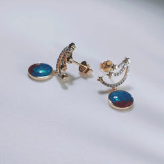 Meteor Enamel Dorp Earrings for Women