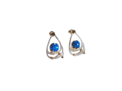 Small Planet Blue Enamel Water Drop Earrings