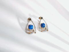 Small Planet Blue Enamel Water Drop Earrings