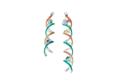 DNA Shape Pendant Enamel Drop Earrings