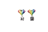 Rainbow Heart Enamel Stud Earrings