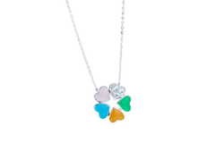 Colourful Enamel Clover Necklace