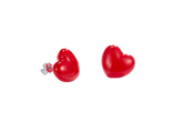 Red Heart Balloon Enamel Silver Stud Earrings