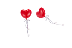 Enamel Red Heart Pearl Earrings