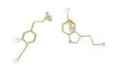 Molecule Structure Pearl Stud Earrings