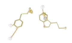 Molecule Structure Pearl Stud Earrings