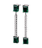 6.8Carat Rectangle Lab Created Emerald Drop Earrings