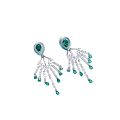 Phoenix Tail Enamel Drop Earrings