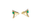 Golden Triangle Enamel Stud Earrings