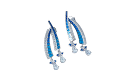 Sailboat Enamel Silver Drop Earrings for Women