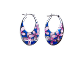 Blooming Flowers Oval Enamel Drop Earrings