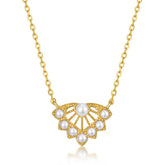 Maple Leaf Element Pearl Sterling Silver Necklace