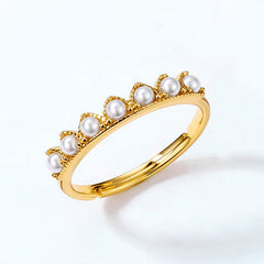 Maple Leaf Element Leaf Tip Pearl Opening Sterling Silver Ring