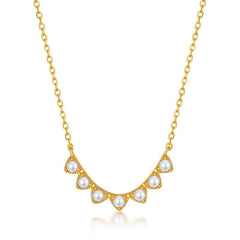 Maple Leaf Element Leaf Tip Pearl Sterling Silver Necklace