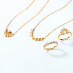 Maple Leaf Element Pearl Opening Sterling Silver Ring