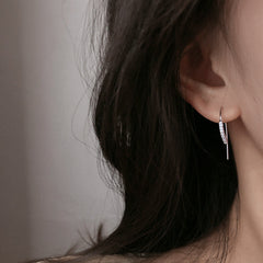 Geometric Ear Hook Silver Studs Earrings for Women