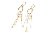 Golden Flower Star Drop Earrings