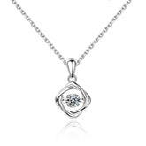 (Pendant Only) Lucky Clover Design with Round Zircon Silver Pendant for Women