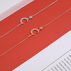 Zircon Moon Star Silver Bracelet for Women