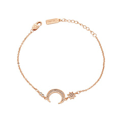 Zircon Moon Star Silver Bracelet for Women
