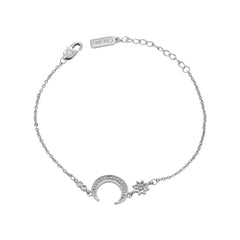 Zircon Moon Star Silver Bracelet for Women
