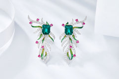 Phoenix Wings Enamel Drop Earrings