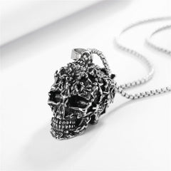 Halloween Thorn Skull Head Titanium Steel Pendant for Men