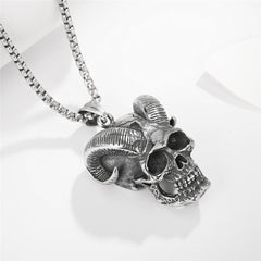 Halloween Skull Sheep horn Beast Titanium Steel Pendant for Men