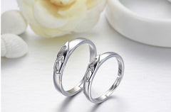 LOVE Wings Silver Couple Ring for Women