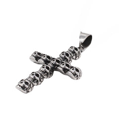 String of Skull Latin Cross Titanium Steel Pendant for Men