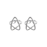 Hollow Five-pointed Star Ear Clip Silver Earrings for Women