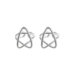 Hollow Five-pointed Star Ear Clip Silver Earrings for Women