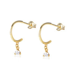 Zircon Pendant Silver Studs Earrings for Women