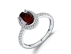 Fashion Luxury Inlaid Natural Colorful Oval Gemstone S925 Silver Ring for Women