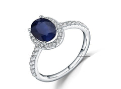 Fashion Luxury Inlaid Natural Colorful Oval Gemstone S925 Silver Ring for Women