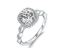 Fashion and Luxury Natural Colourful Gemstone Soleste Halo Sterling Silver Ring for Women